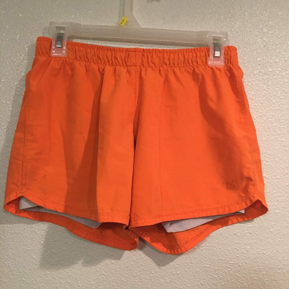 Neon Orange Exercise Shorts